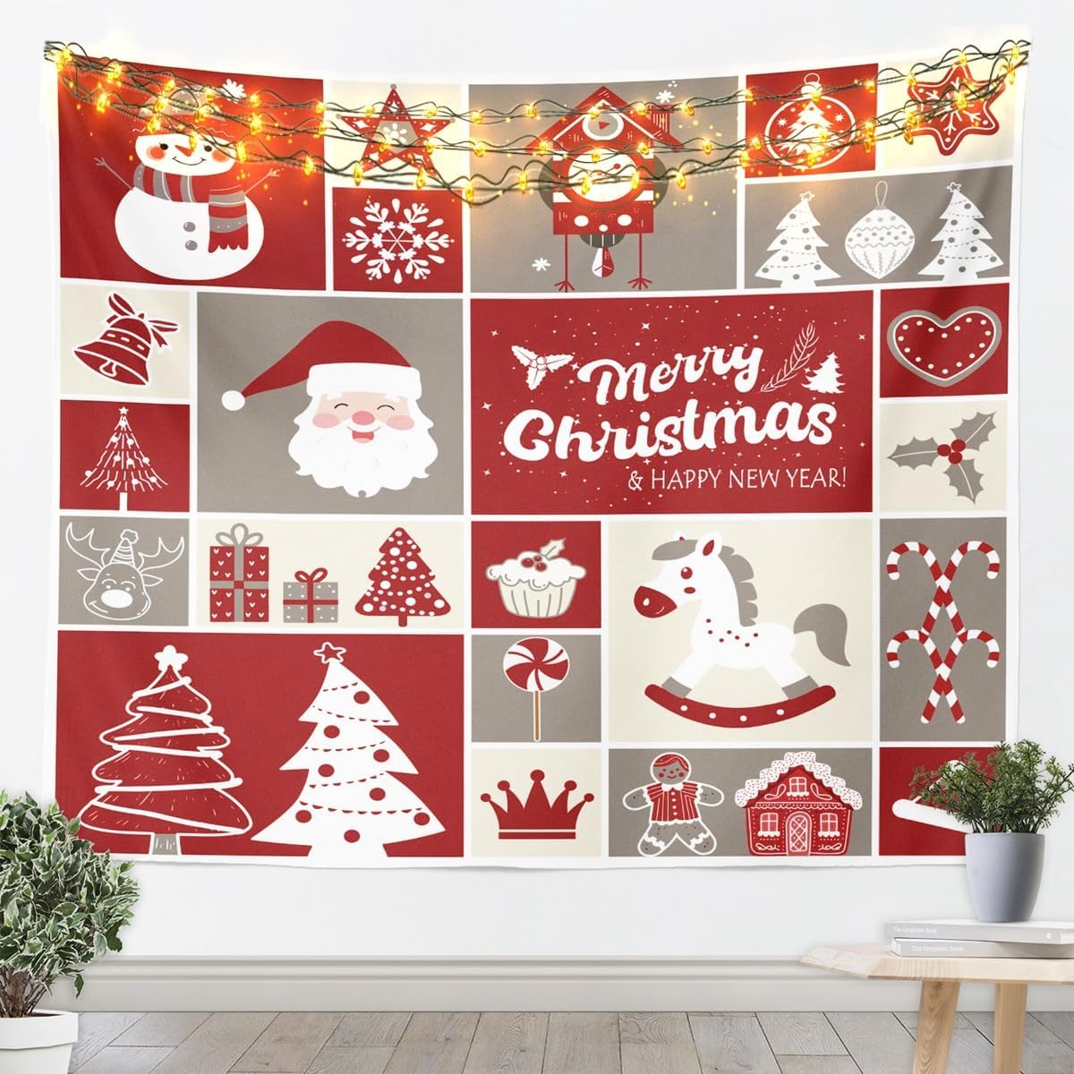 Home Decor Xmas Tree - Merry Christmas Tapestry Santa Claus Wall