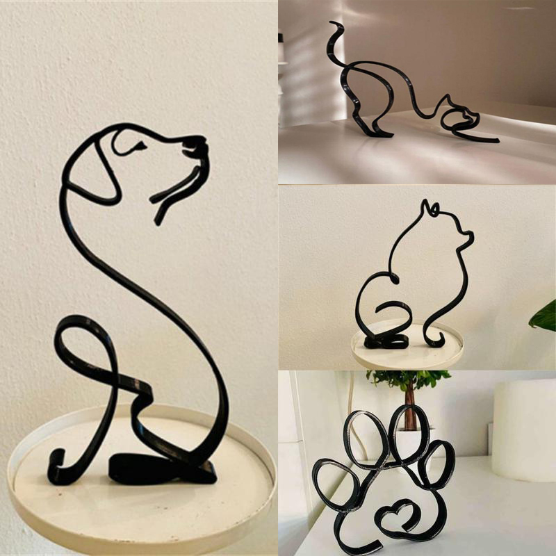 Home Decor Y2K - Dog Art Sculpture Metal Dog Abstract