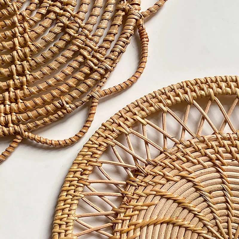 Round Wicker Tray Rattan Woven - Rattan Plant Basket 评论和价格