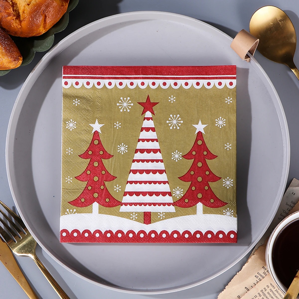 Christmas Disposable Paper Nap - Home Decor Xmas Tree 评论和价格