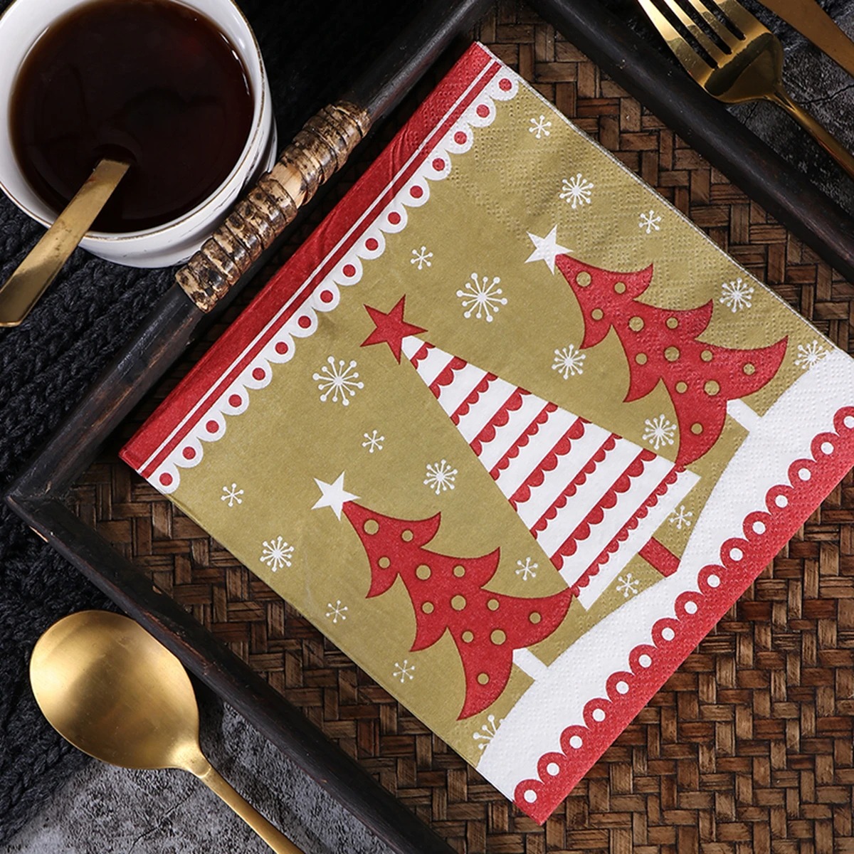 Christmas Disposable Paper Nap - Home Decor Xmas Tree 评论和价格