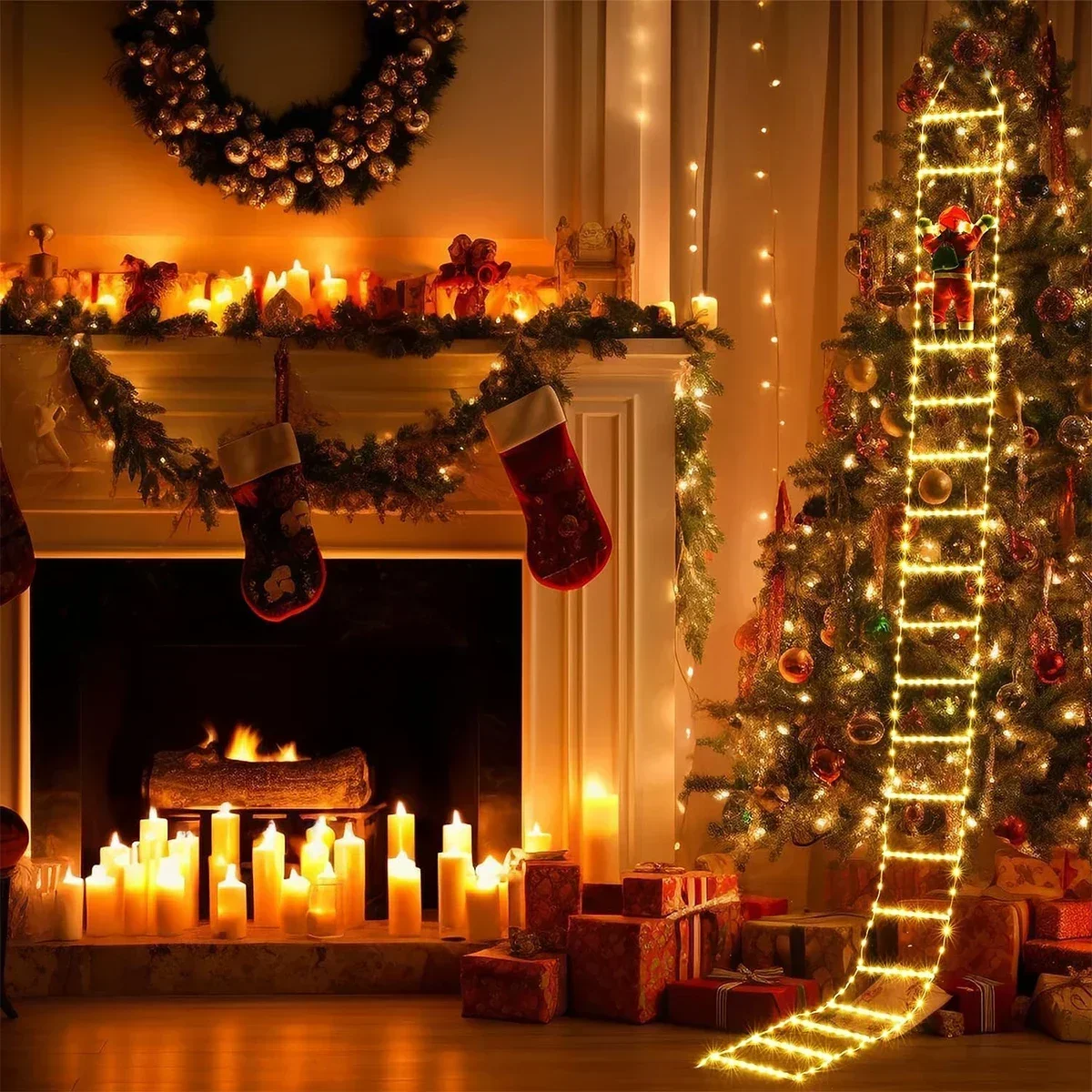 LED Ladder Light for Santa Cla - Home Decor Xmas Tree 评论和价格