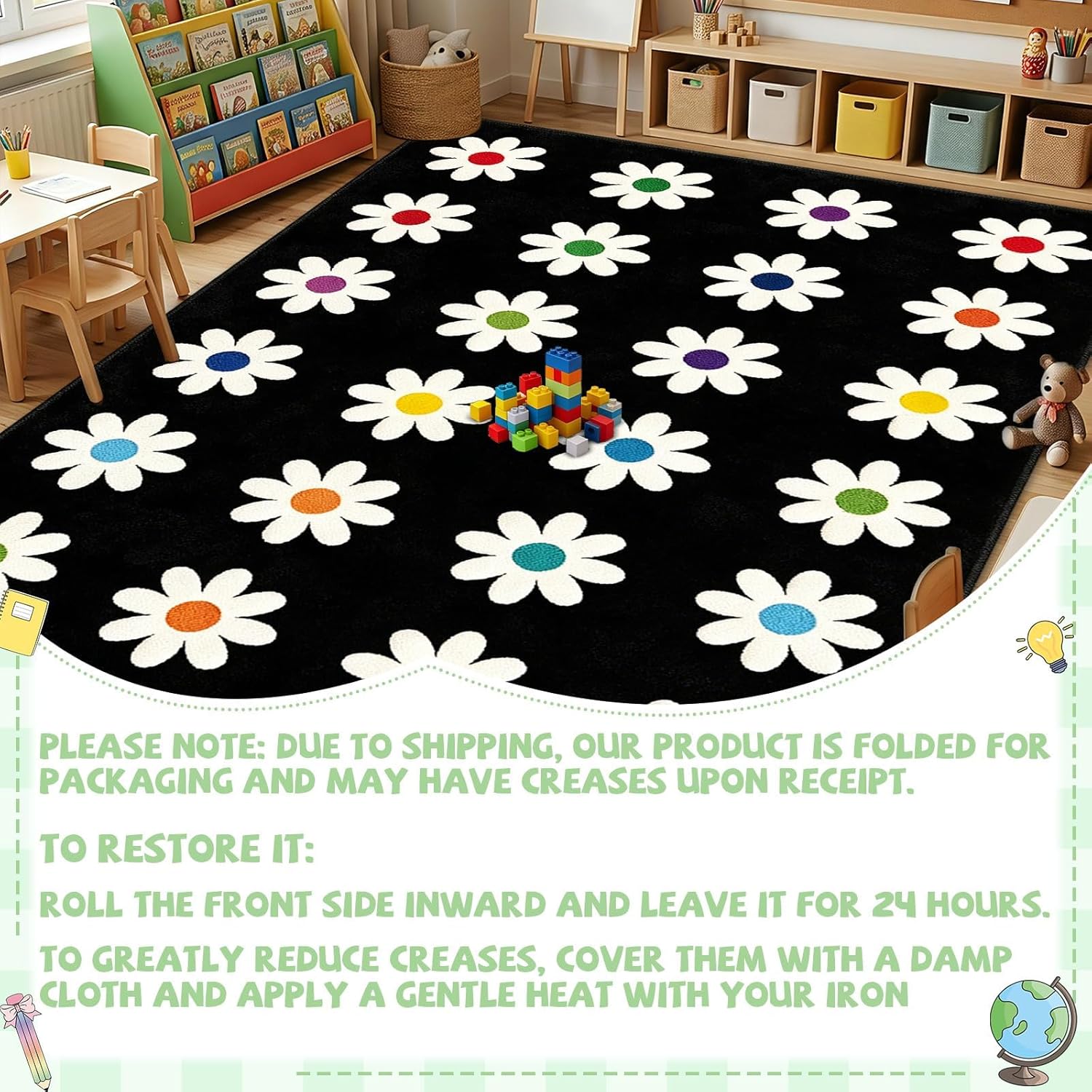 Kids Daisy Flower Area Rug Col - Home Decor Center 评论和价格