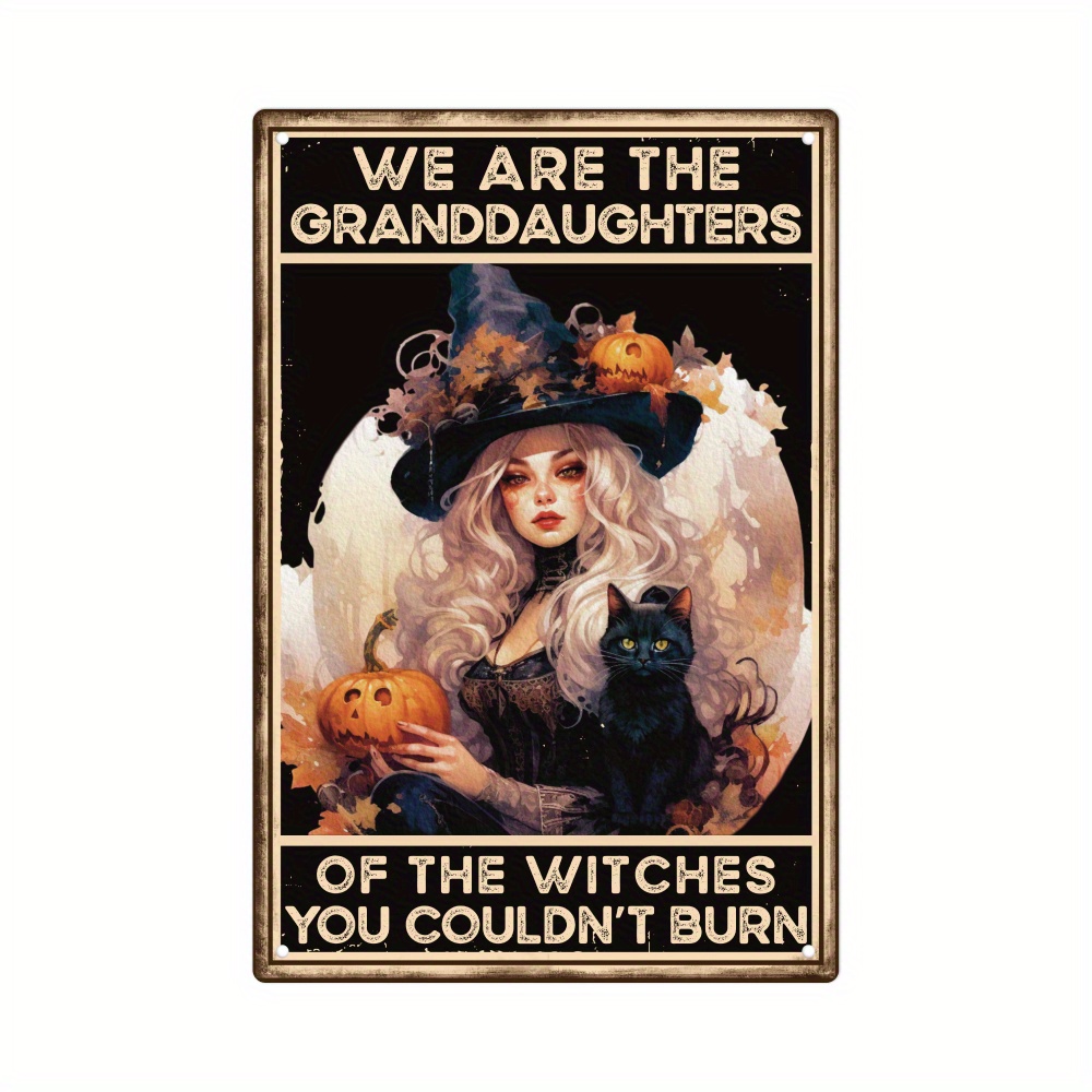 Vintage Witch Metal Tin Sign W - Home Decor Cat 评论和价格