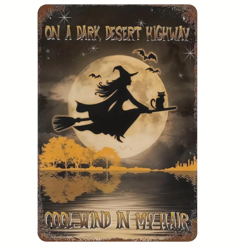 Vintage Witch Metal Tin Sign W - Home Decor Cat 评论和价格