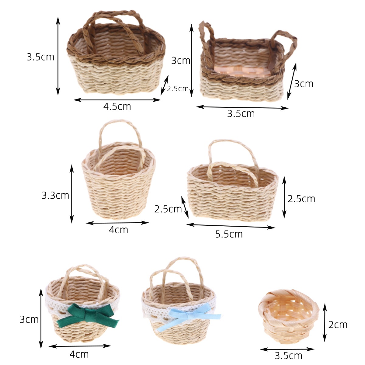 1Pc Dollhouse Handwoven Lafite - Rattan Plant Basket 评论和价格