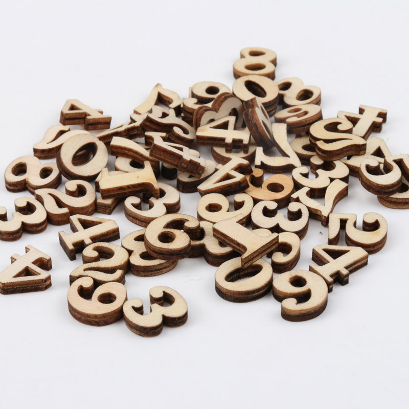 Mixed 0-9 Number Natural Woode - Home Decor Scrap 评论和价格
