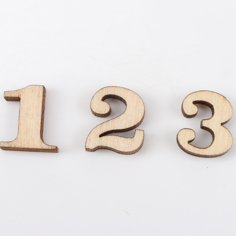 Mixed 0-9 Number Natural Woode - Home Decor Scrap 评论和价格