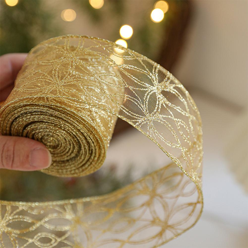 2m 2027 Christmas Ribbon Golde - Home Decor Xmas Tree 评论和价格
