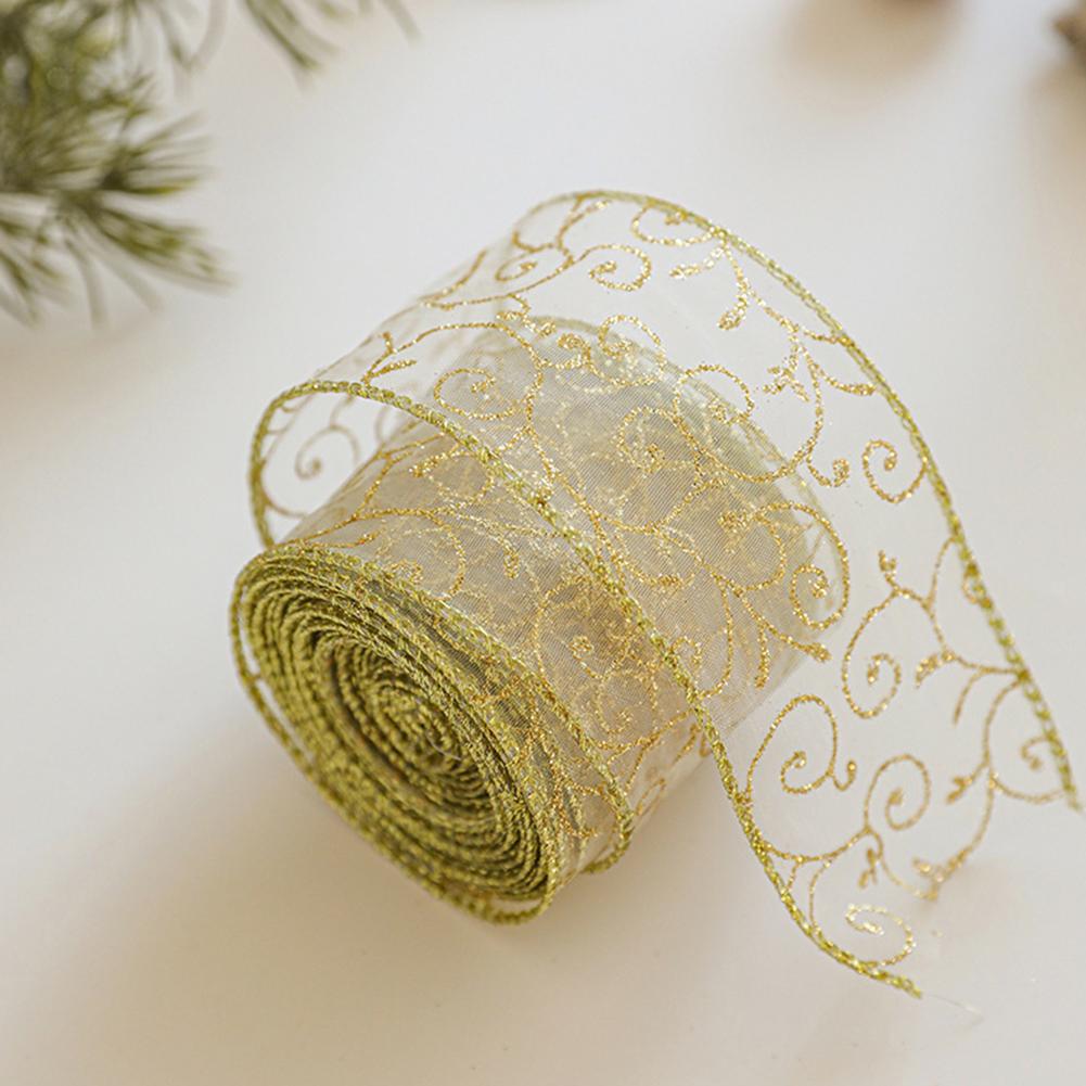2m 2027 Christmas Ribbon Golde - Home Decor Xmas Tree 评论和价格