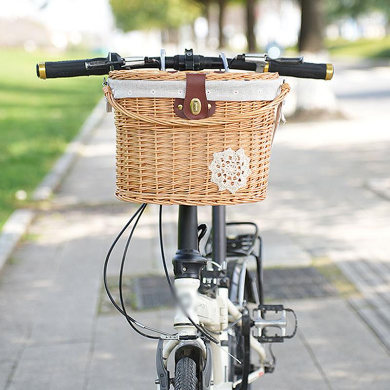 Wicker Bicycle Basket Handleba - Rattan Plant Basket 评论和价格