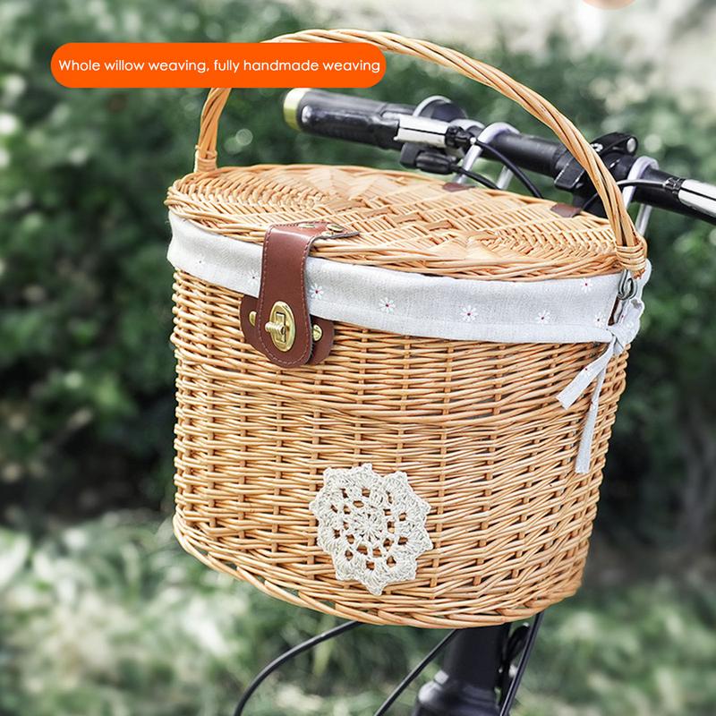 Wicker Bicycle Basket Handleba - Rattan Plant Basket 评论和价格