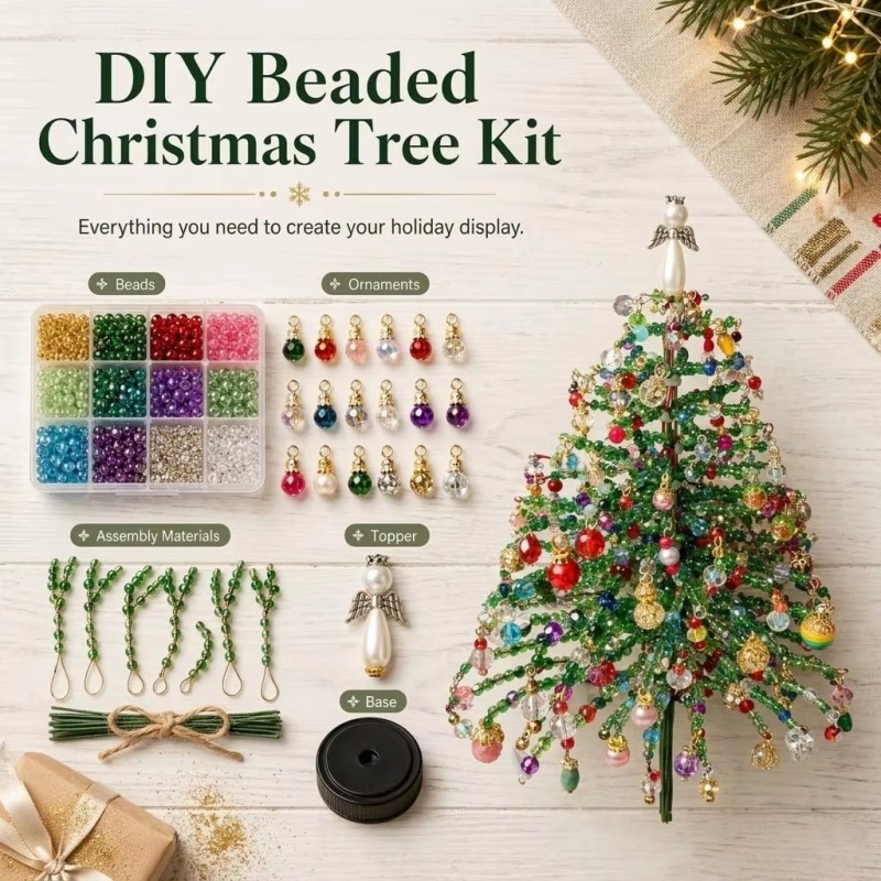 DIY Beaded Christmas Tree Kit  - Home Decor Xmas Tree 评论和价格