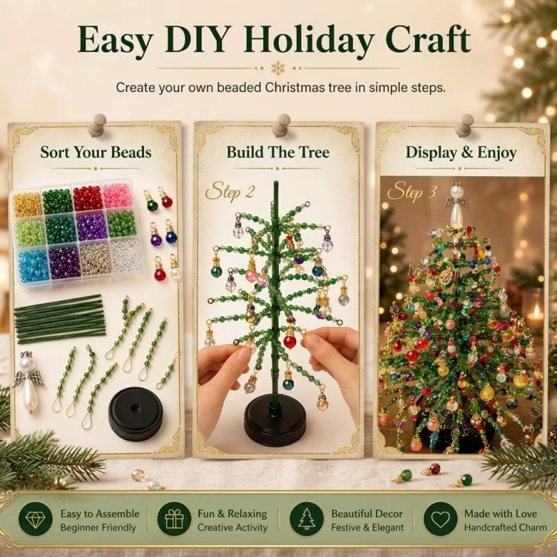 DIY Beaded Christmas Tree Kit  - Home Decor Xmas Tree 评论和价格