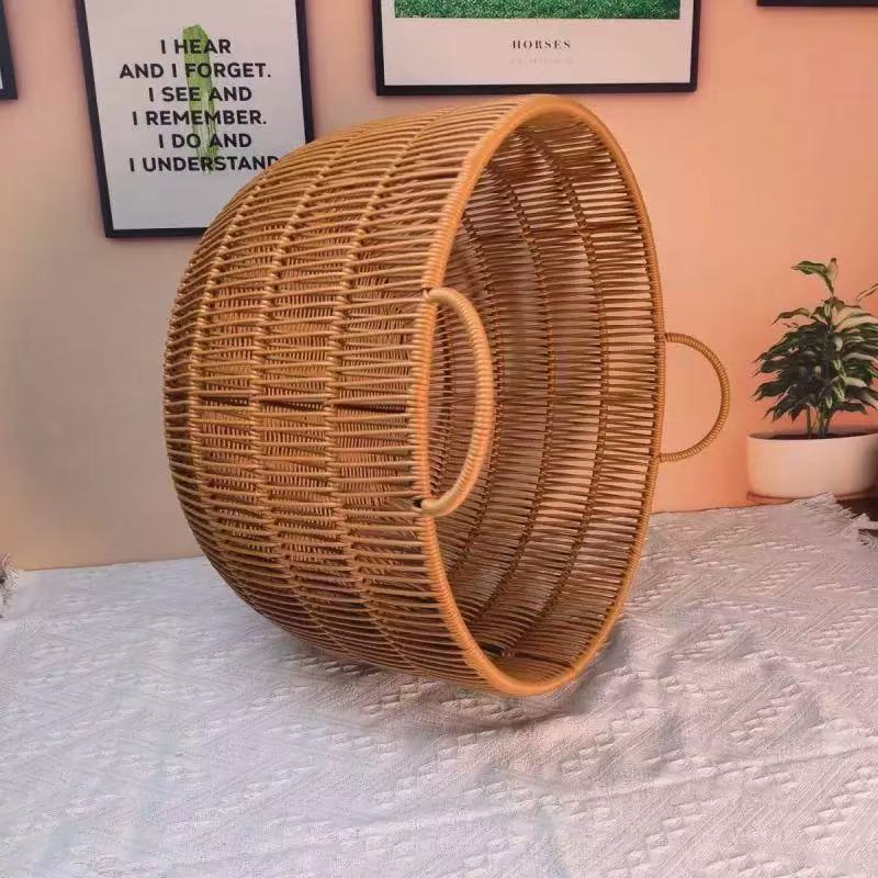 Handmade Rattan-Look Woven Sto - Rattan Plant Basket 评论和价格