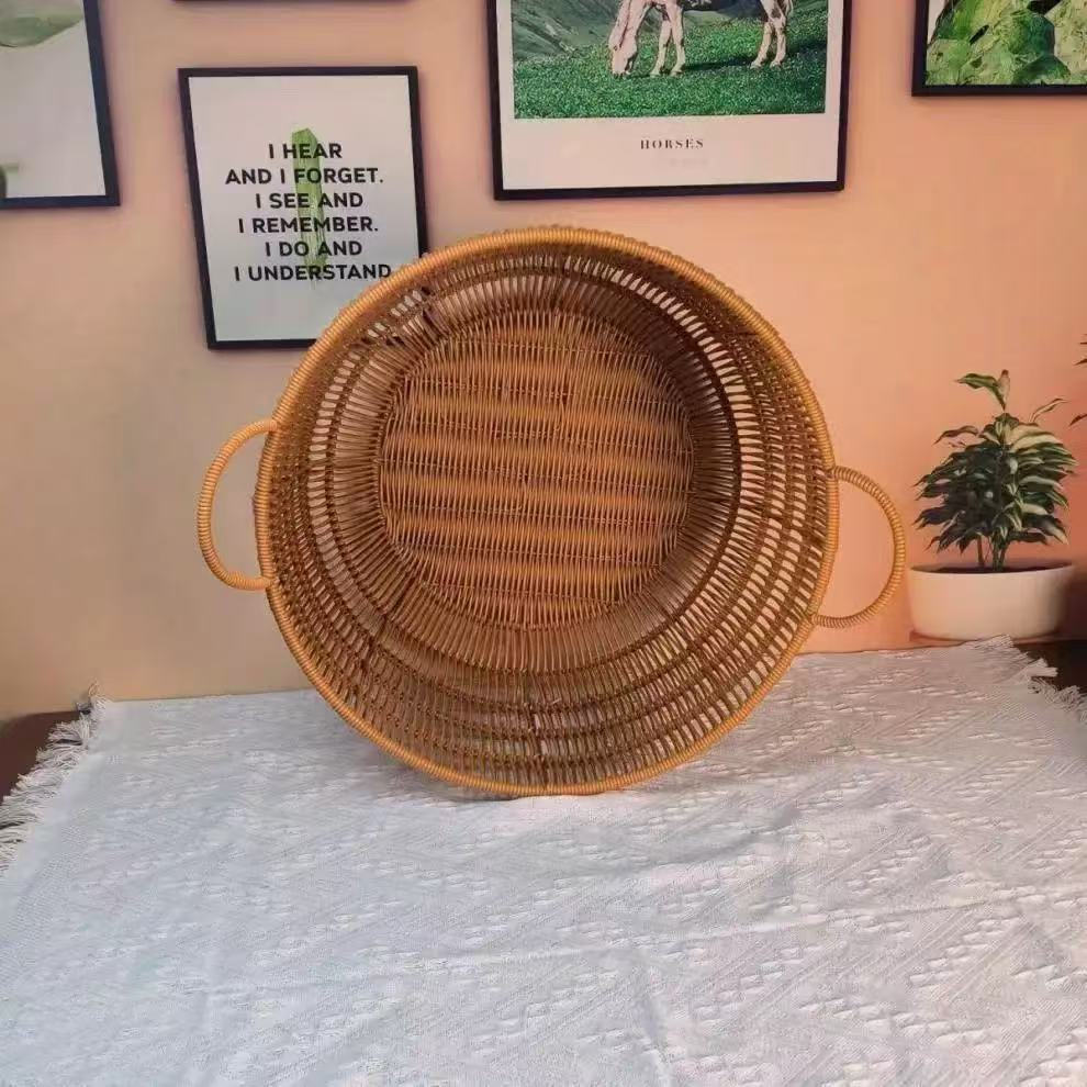 Handmade Rattan-Look Woven Sto - Rattan Plant Basket 评论和价格