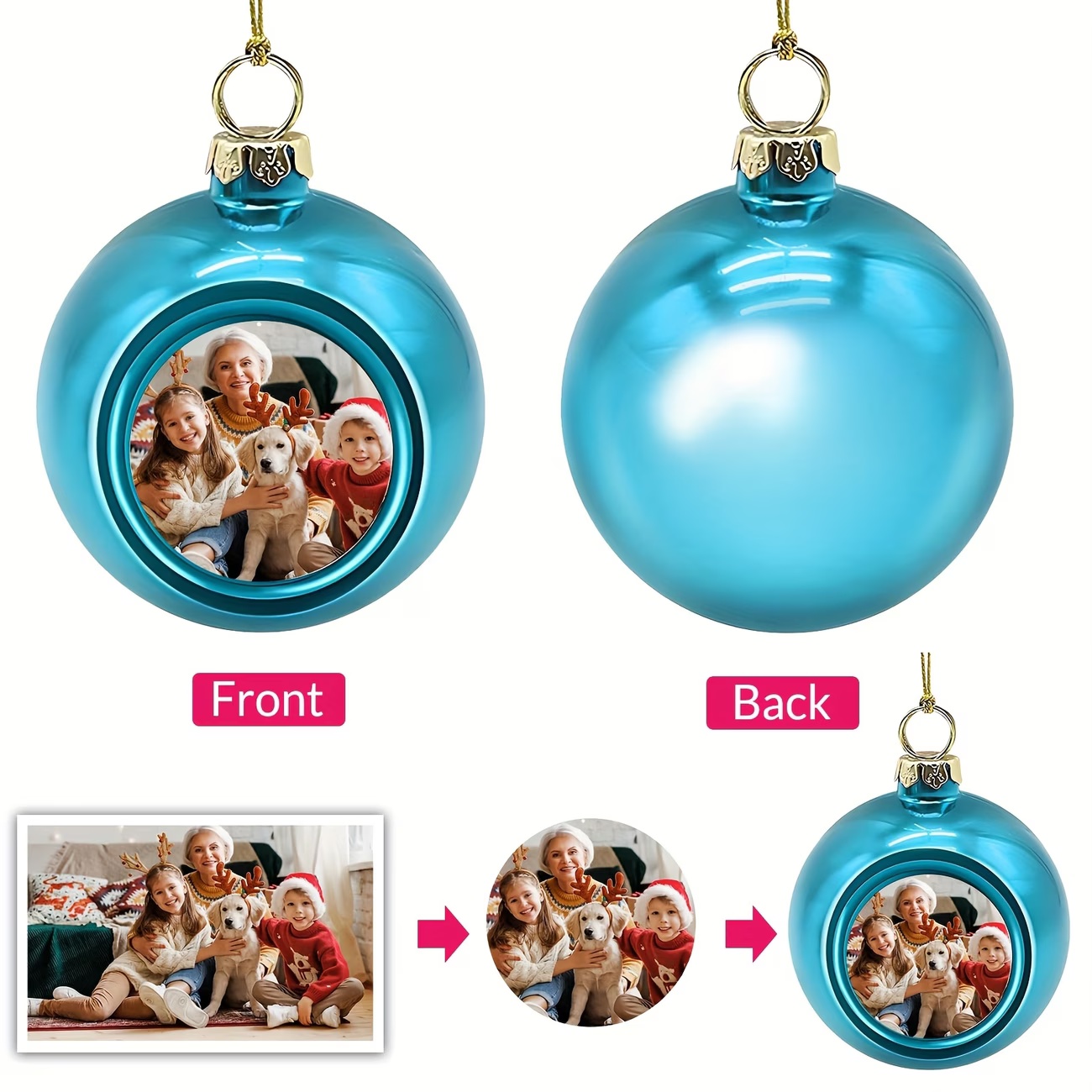 Custom Photo Christmas Ornamen - Home Decor Xmas Tree 评论和价格