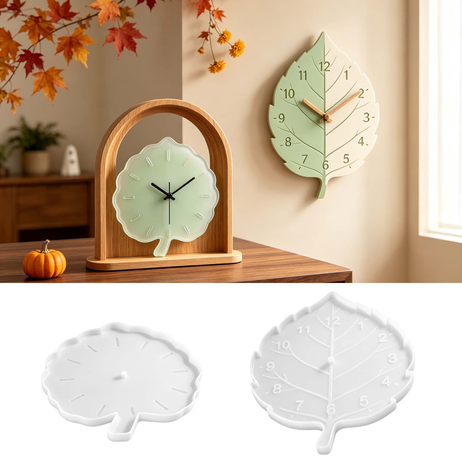 Clock Silicone Molds Leaf Vein - Home Decor Wall Molding 评论和价格