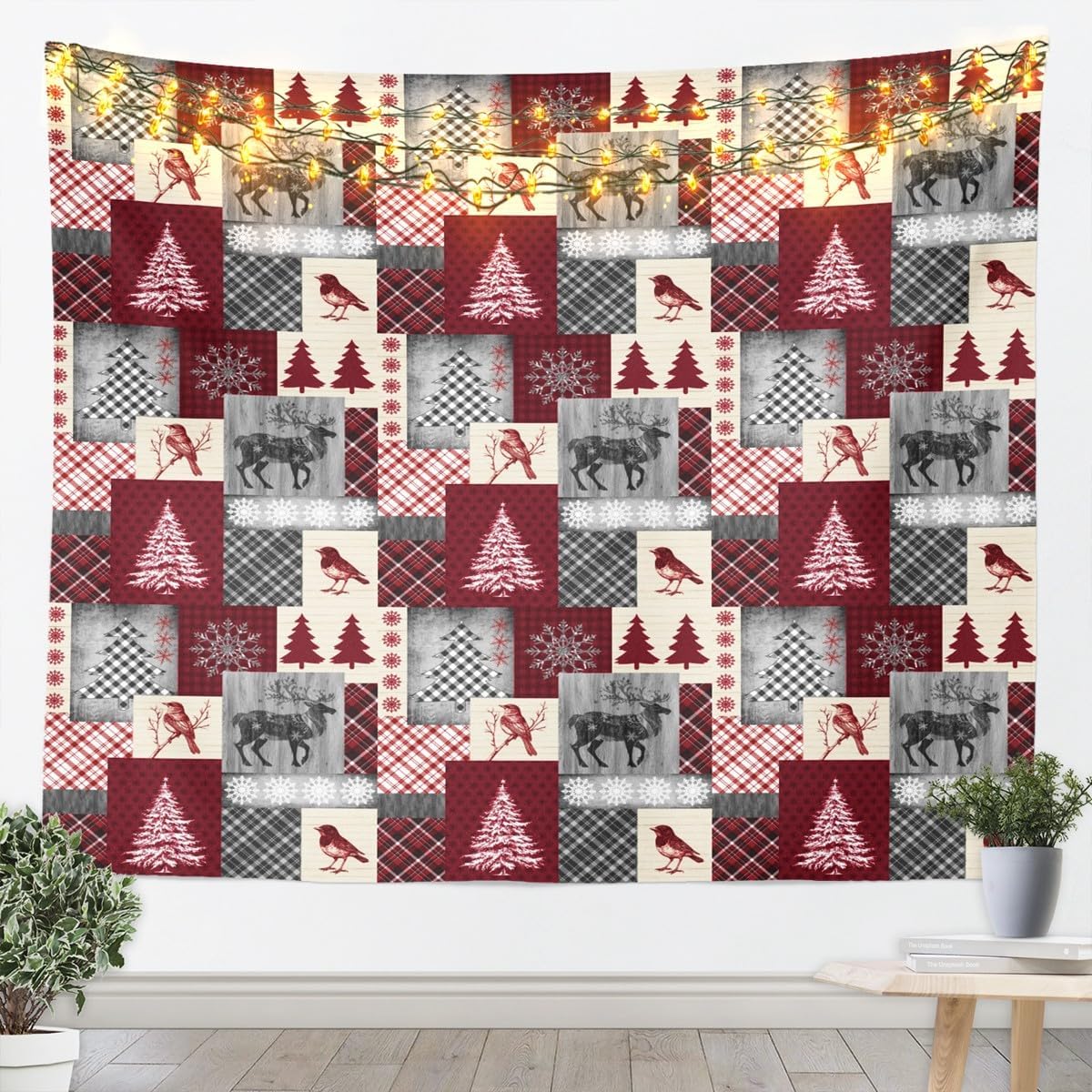 Merry Christmas Tapestry Santa - Home Decor Xmas Tree 评论和价格