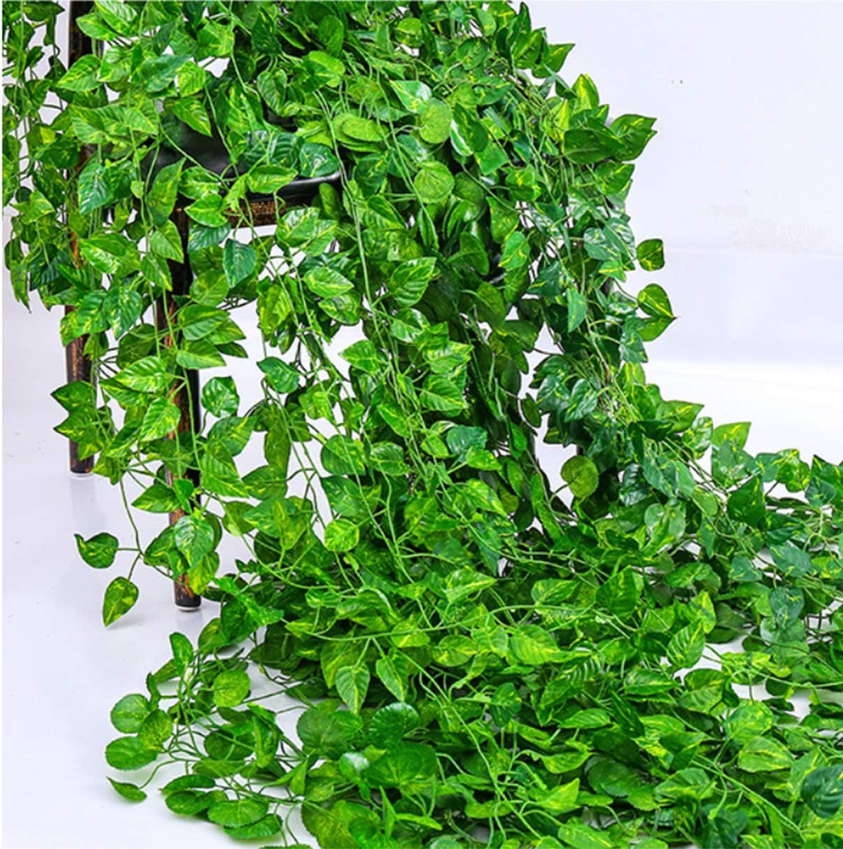 100/2M Artificial Green Ivy Vi - Rattan Plant Basket 评论和价格