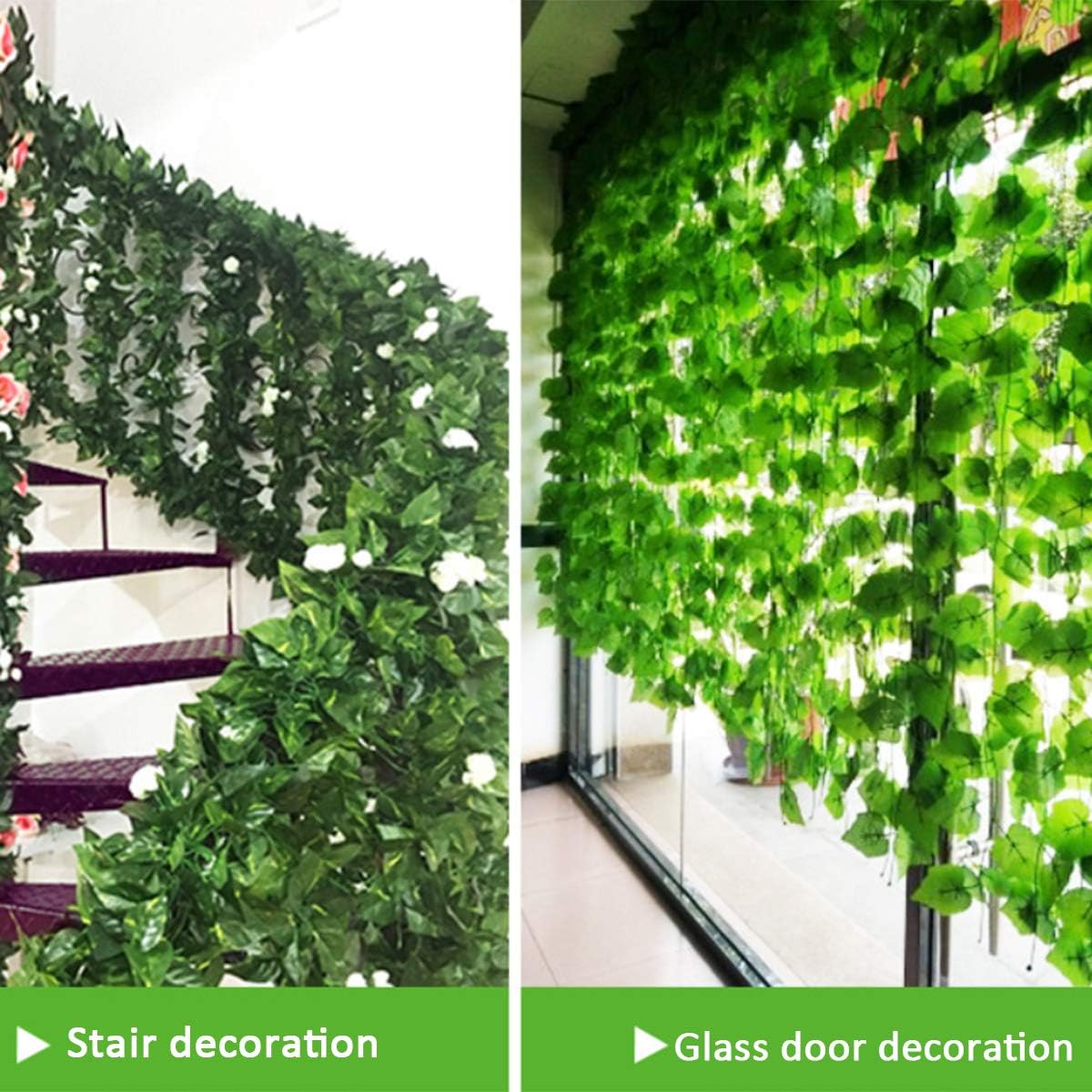 100/2M Artificial Green Ivy Vi - Rattan Plant Basket 评论和价格