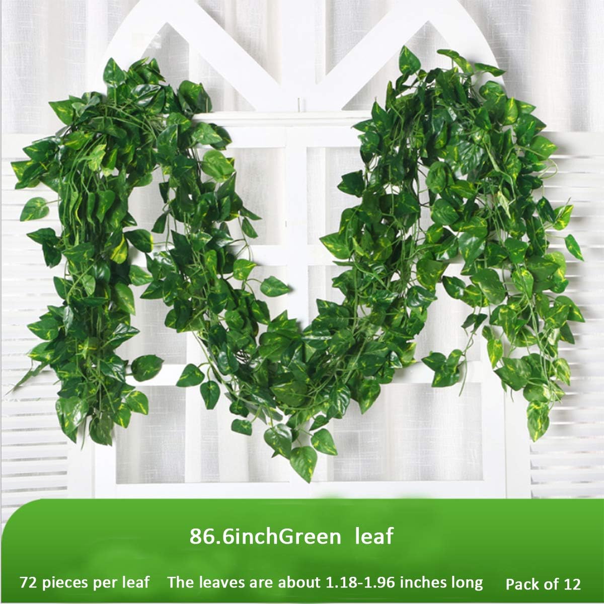 100/2M Artificial Green Ivy Vi - Rattan Plant Basket 评论和价格
