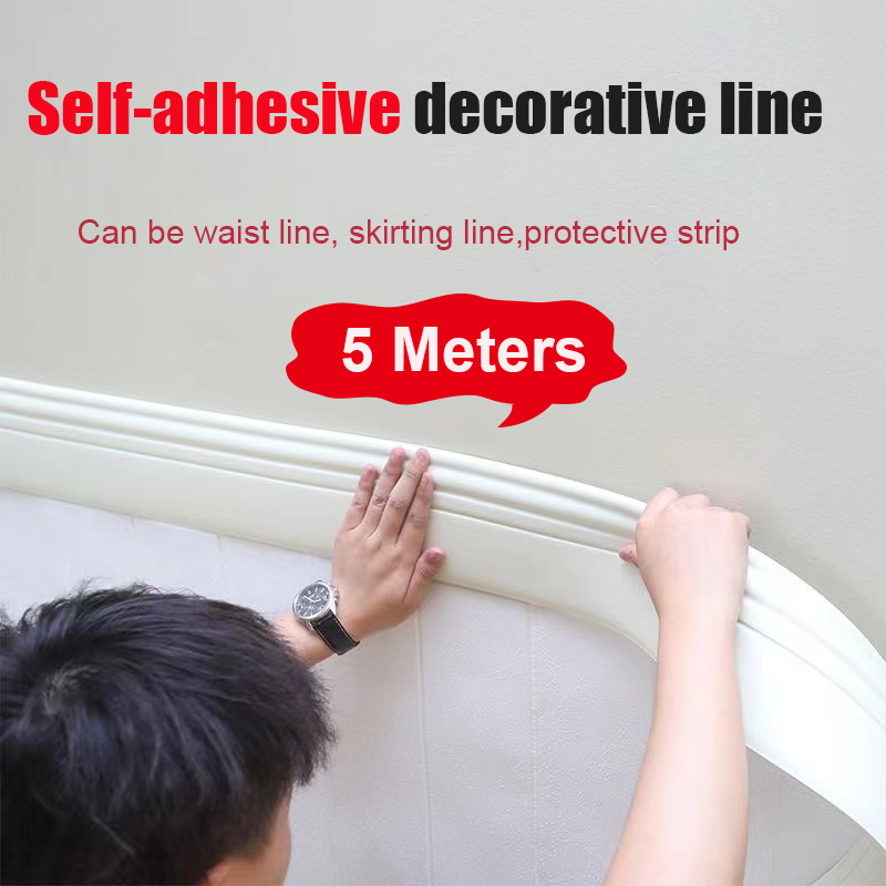 5M Self-Adhesive Wall Trim Mol - Home Decor Wall Molding 评论和价格