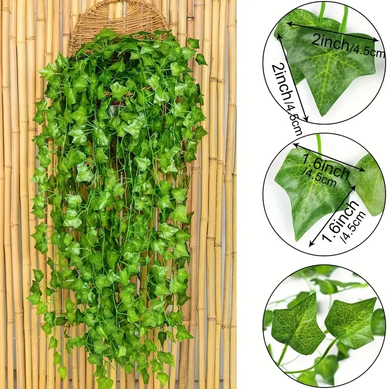 Artificial Green Ivy Leaf Ratt - Rattan Plant Basket 评论和价格