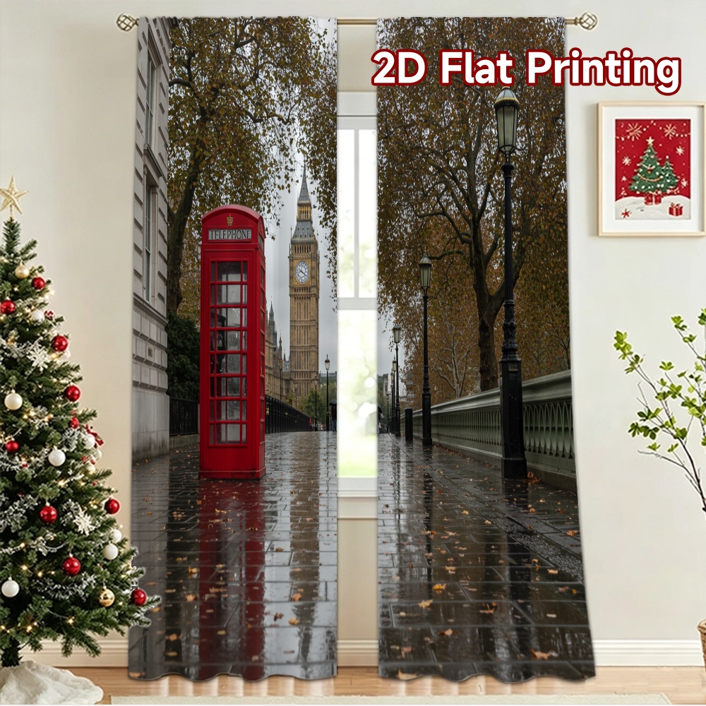 2D flat 2pcs Curtain Home Shor - Home Decor London 评论和价格