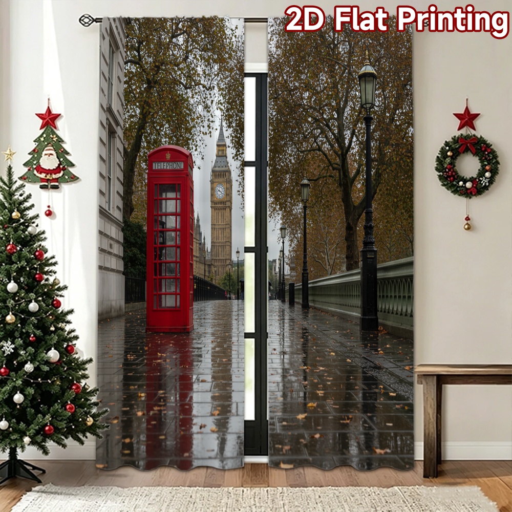 2D flat 2pcs Curtain Home Shor - Home Decor London 评论和价格