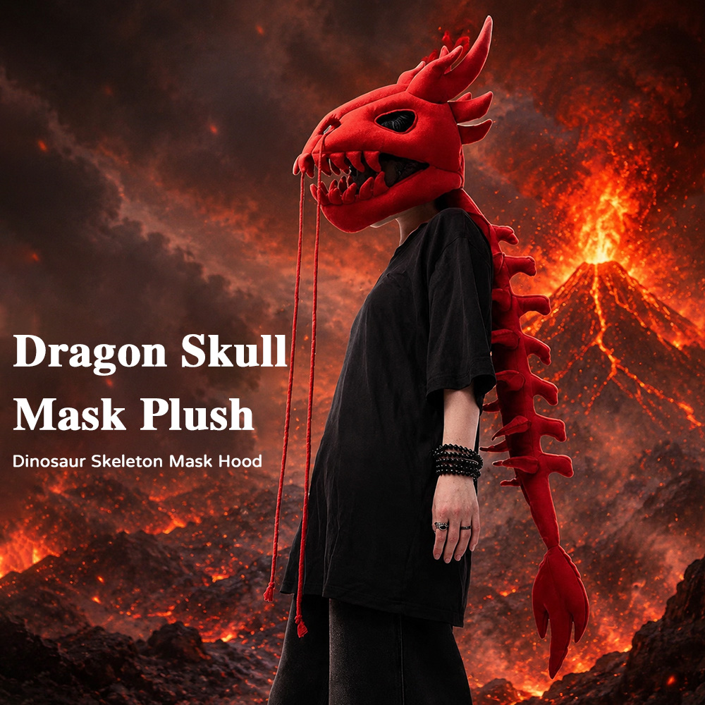 Dragon Skull Spine Plush Hood  - Home Decor Wall Molding 评论和价格