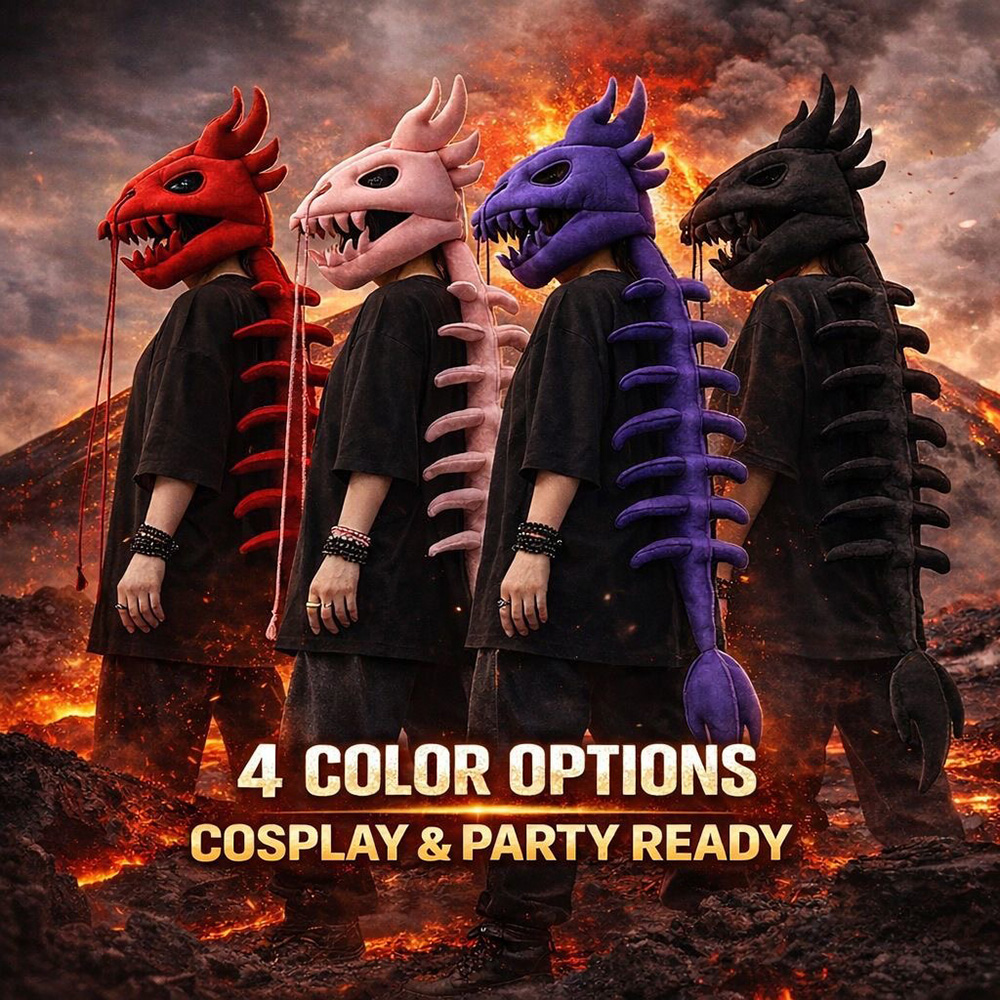 Dragon Skull Spine Plush Hood  - Home Decor Wall Molding 评论和价格