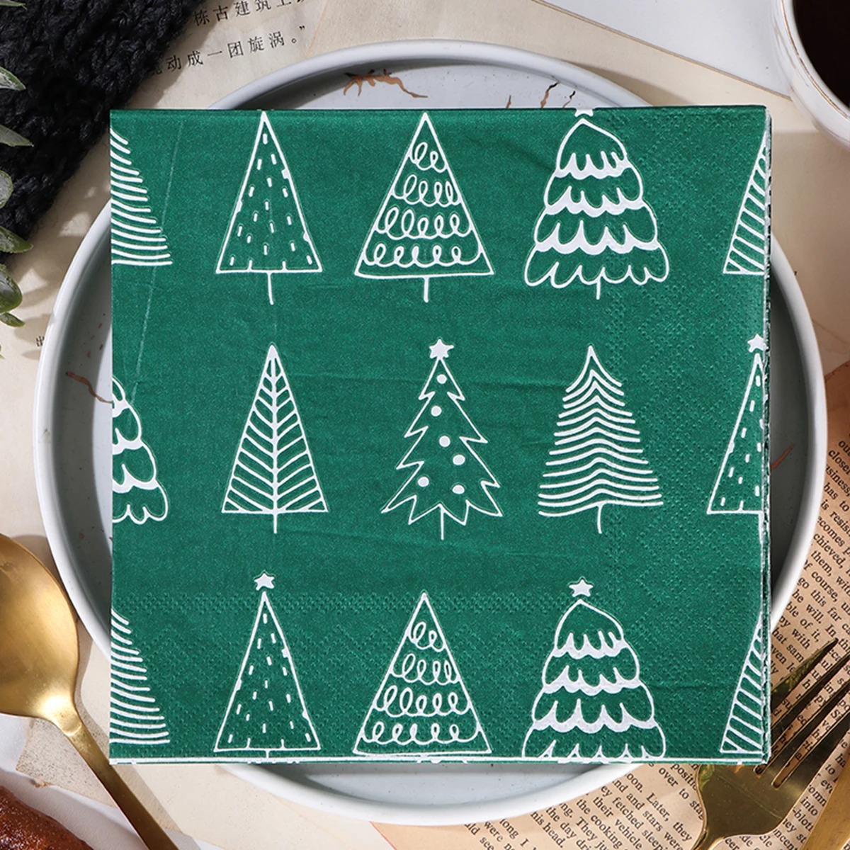 Christmas Disposable Paper Nap - Home Decor Xmas Tree 评论和价格