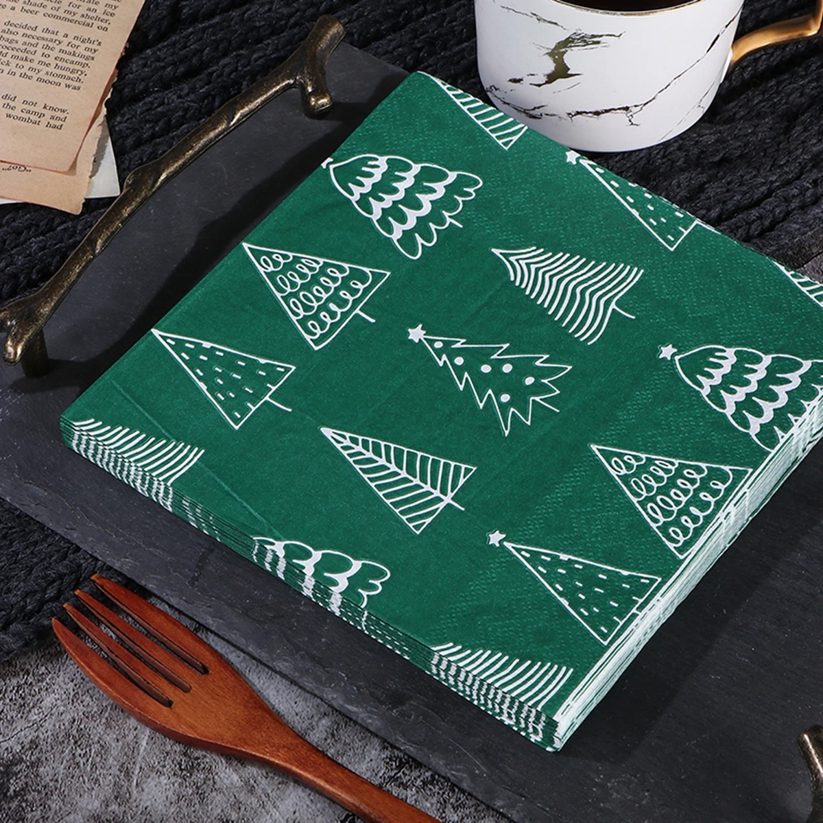 Christmas Disposable Paper Nap - Home Decor Xmas Tree 评论和价格