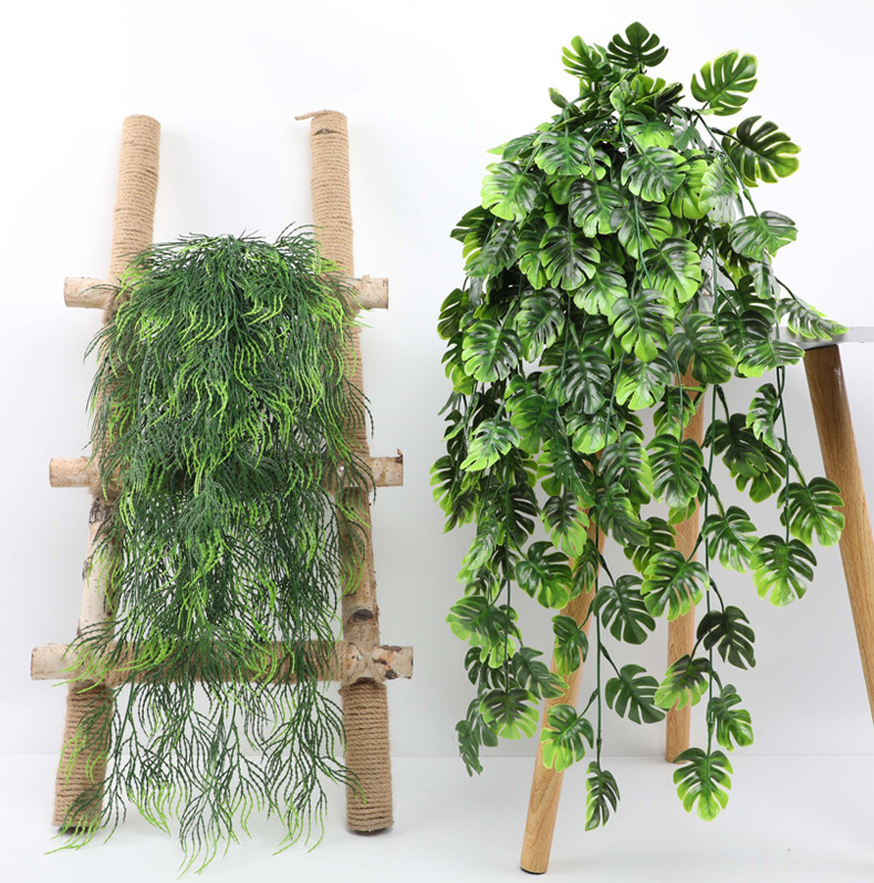 80CM Artificial Hanging Flower - Rattan Plant Basket 评论和价格