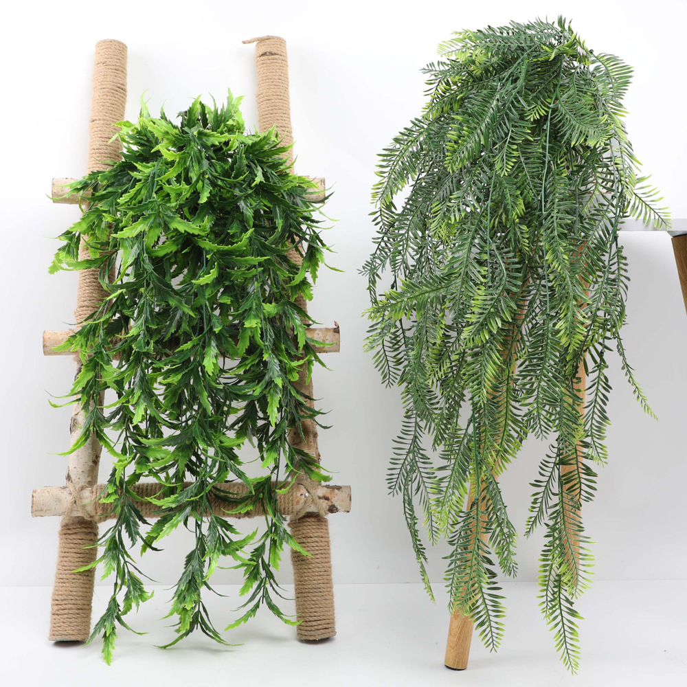 80CM Artificial Hanging Flower - Rattan Plant Basket 评论和价格