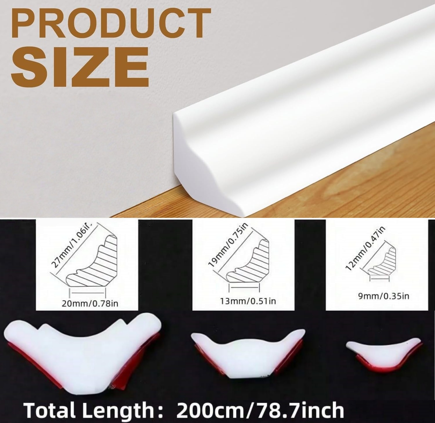 1pc Self-Adhesive TPE Material - Home Decor Wall Molding 评论和价格