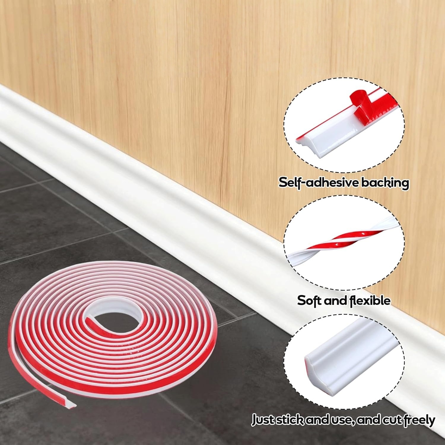 1pc Self-Adhesive TPE Material - Home Decor Wall Molding 评论和价格