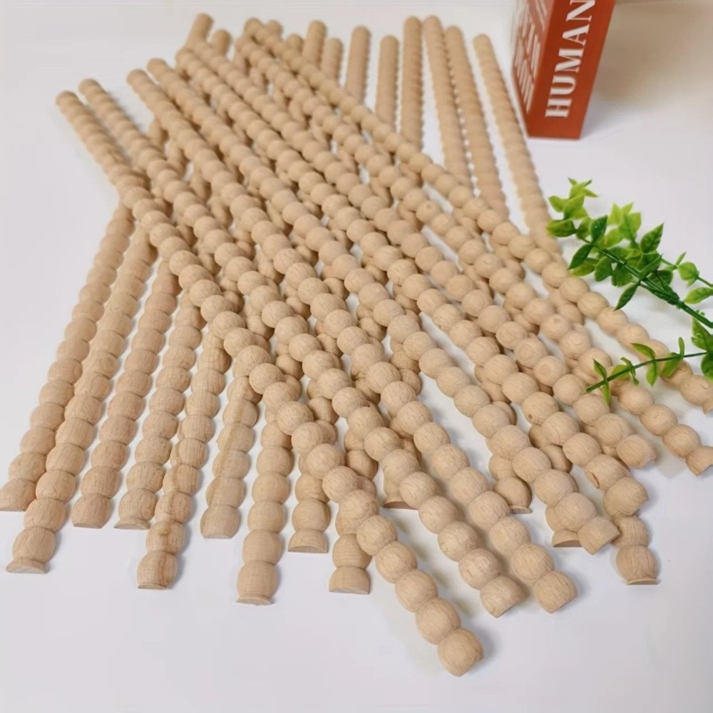 8Pcs Wood Decorative Beaded Wo - Home Decor Wall Molding 评论和价格