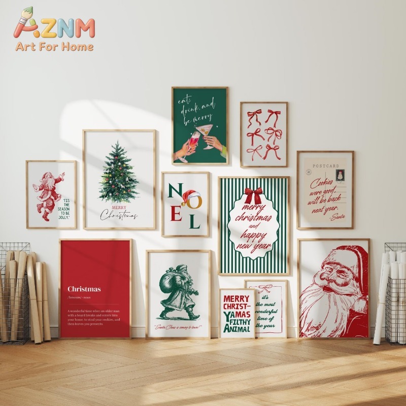 Unframed Canvas Wall Art Retro - Home Decor Xmas Tree 评论和价格