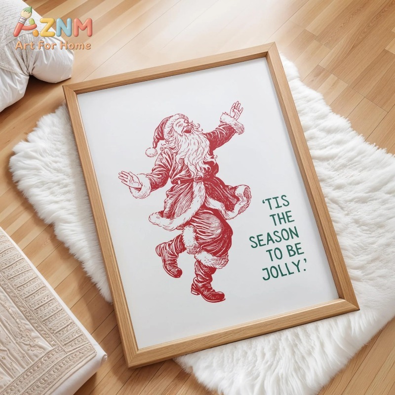 Unframed Canvas Wall Art Retro - Home Decor Xmas Tree 评论和价格