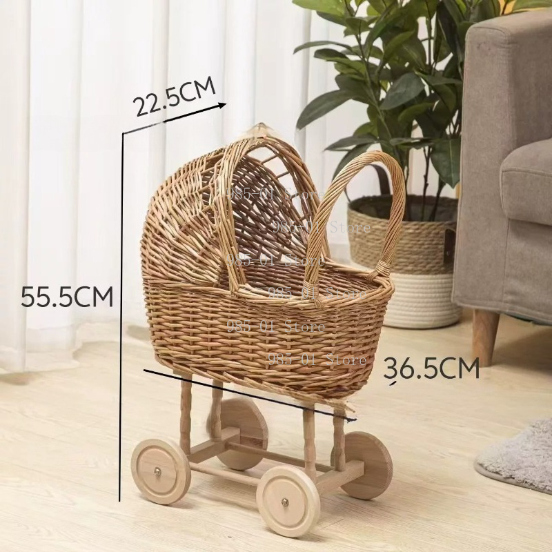 Handwoven Wicker Bassinet Stro - Rattan Plant Basket 评论和价格
