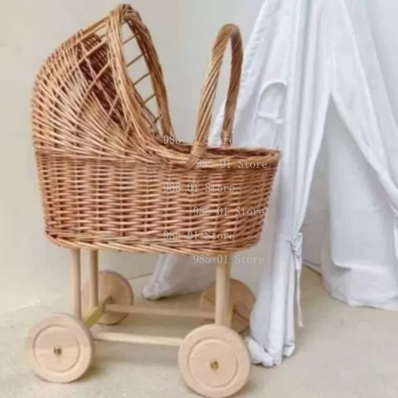 Handwoven Wicker Bassinet Stro - Rattan Plant Basket 评论和价格