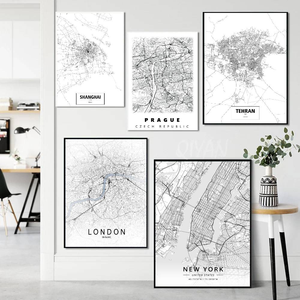 Line London New York City Map  - Home Decor London 评论和价格