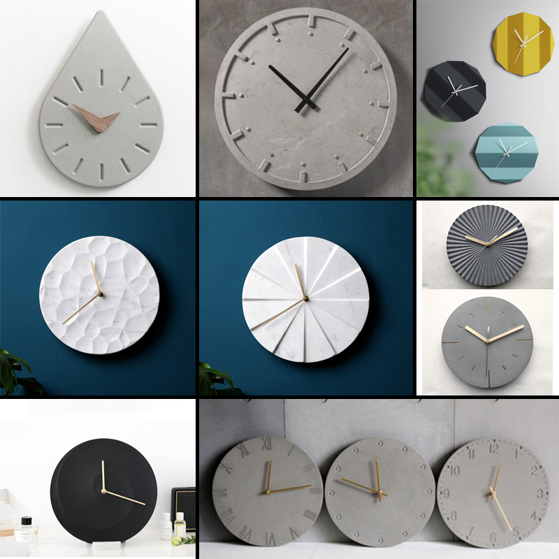 Circular concrete wall clock s - Home Decor Wall Molding 评论和价格