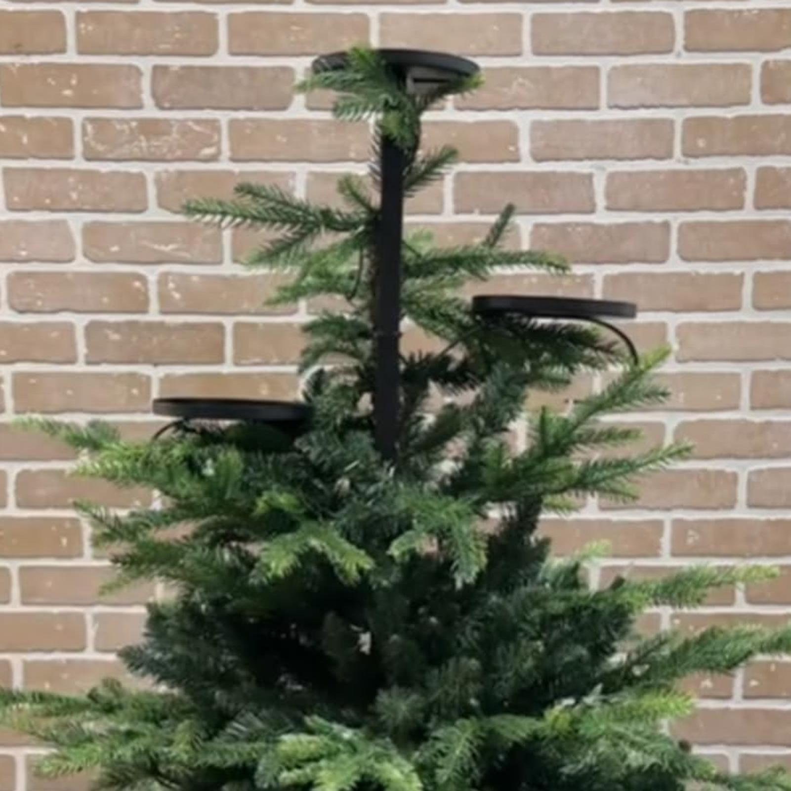Metal Black Triple Tree Topper - Home Decor Xmas Tree 评论和价格