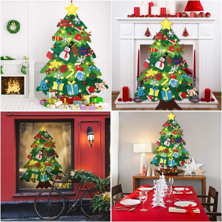 DIY Felt Christmas Tree with D - Home Decor Xmas Tree 评论和价格